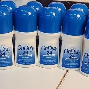 12-Avon On Duty Sport Deodorant - White and Blue